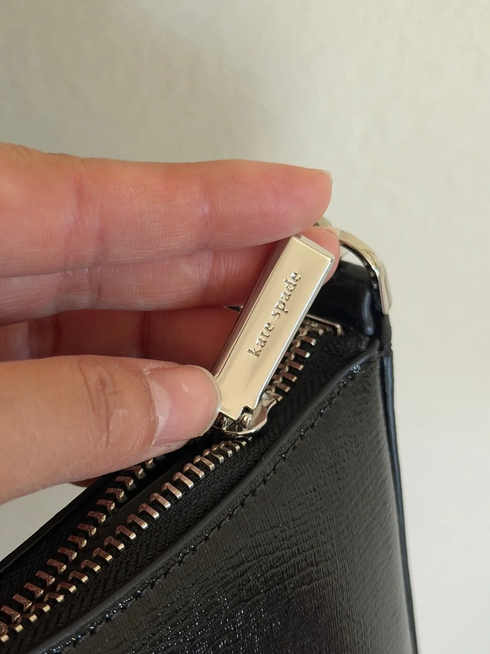 kate spade Black Patent Shoulder Bag with Chain Strap